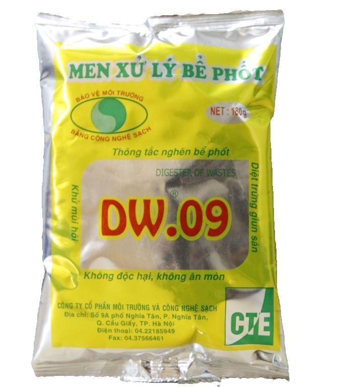 [Hoàn Tiền 10%] Men xử lý bể phốt DW 09 200gr - xử lý tắc hầm cầu - chống hôi chống tắc đường ống cực hiệu quả tiết kiệm