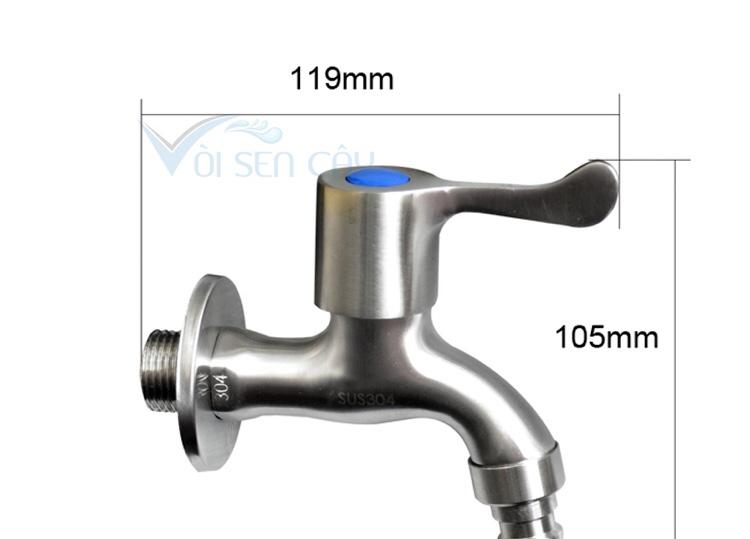 Vòi hồ inox 304 qk