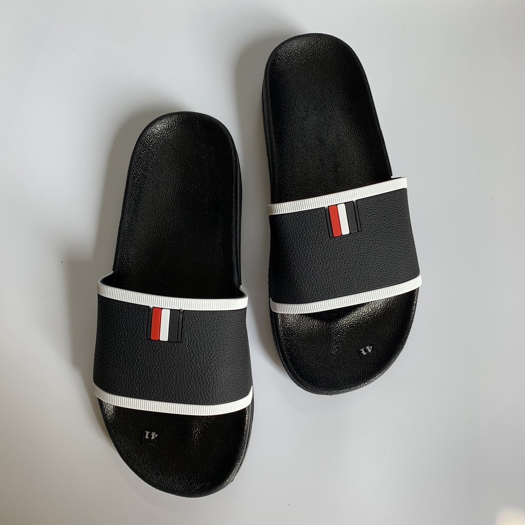 Dép nam đẹp ?thom browne cao cấp vân chìm siêu nét viền quai trắng