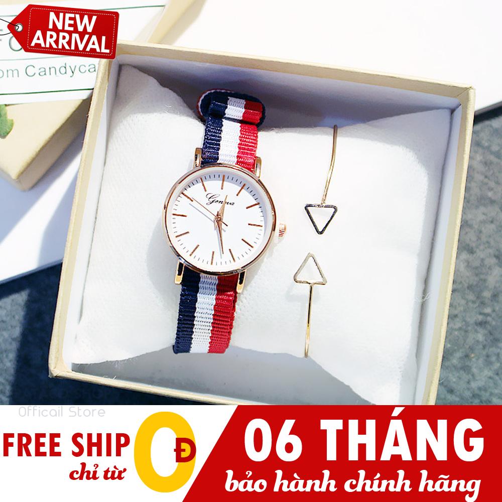 Đồng hồ thời trang nữ Geneva C36, Dây dù cá tính, Mặt máy mỏng cực sang, Kháng nước sinh hoạt nhẹ, Bảo hành 6 tháng