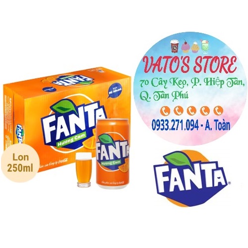 Thùng 24 lon nước ngọt Fanta cam 235ml / Lốc 6 lon nước ngọt Fanta hương cam 235ml