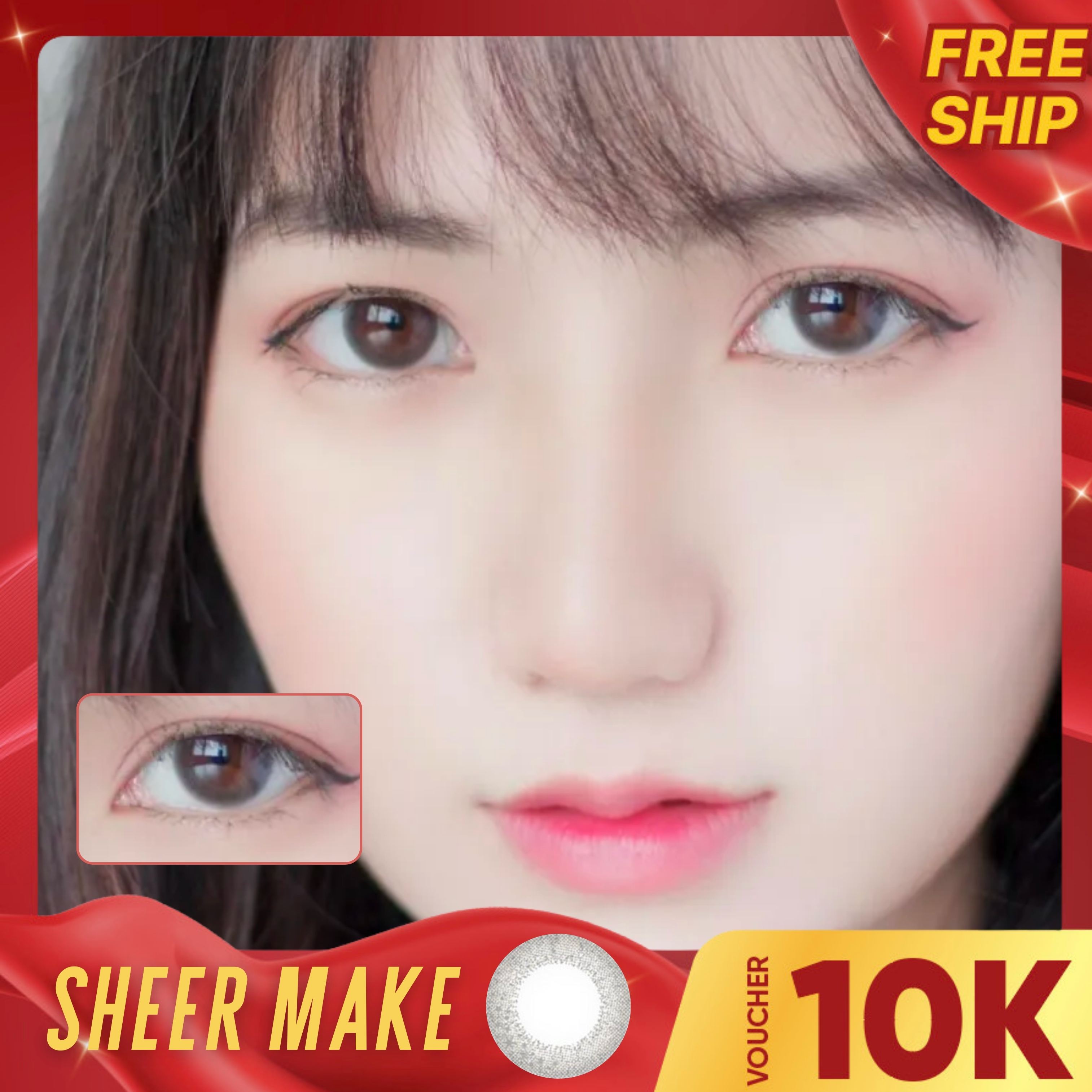 Kính áp tròng SEED 1 ngày màu Sheer Make, lens SEED Eye coffret 1 day UV- Lens Optic