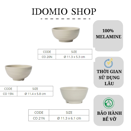 Chén Cơm Nhựa Melamine Nhám Màu Nâu