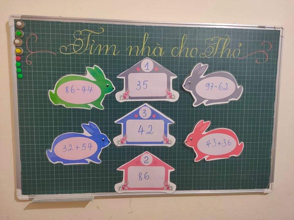 Set thỏ tìm nhà - Giáo cụ dạy học , đồ dùng cho giáo viên tiểu học.