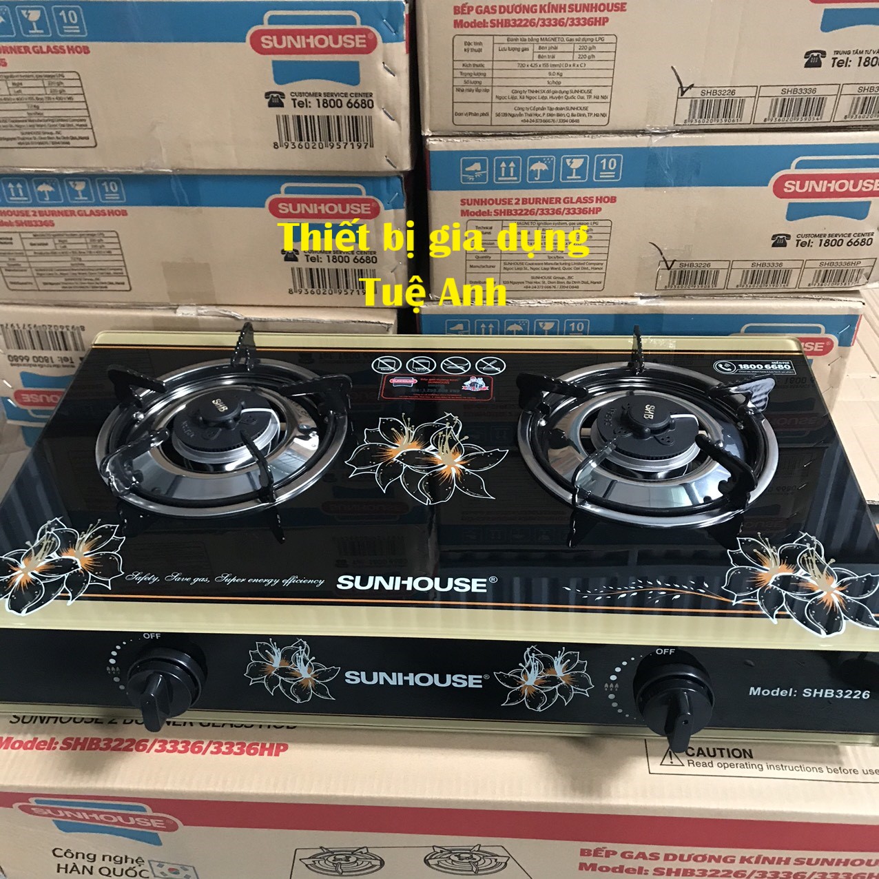 Bếp gas đôi sunhouse , model:shb3226 , ,