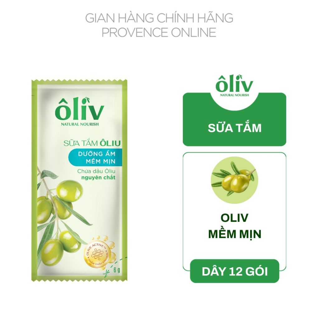 Dây sữa tắm oliv mềm mịn 12 gói