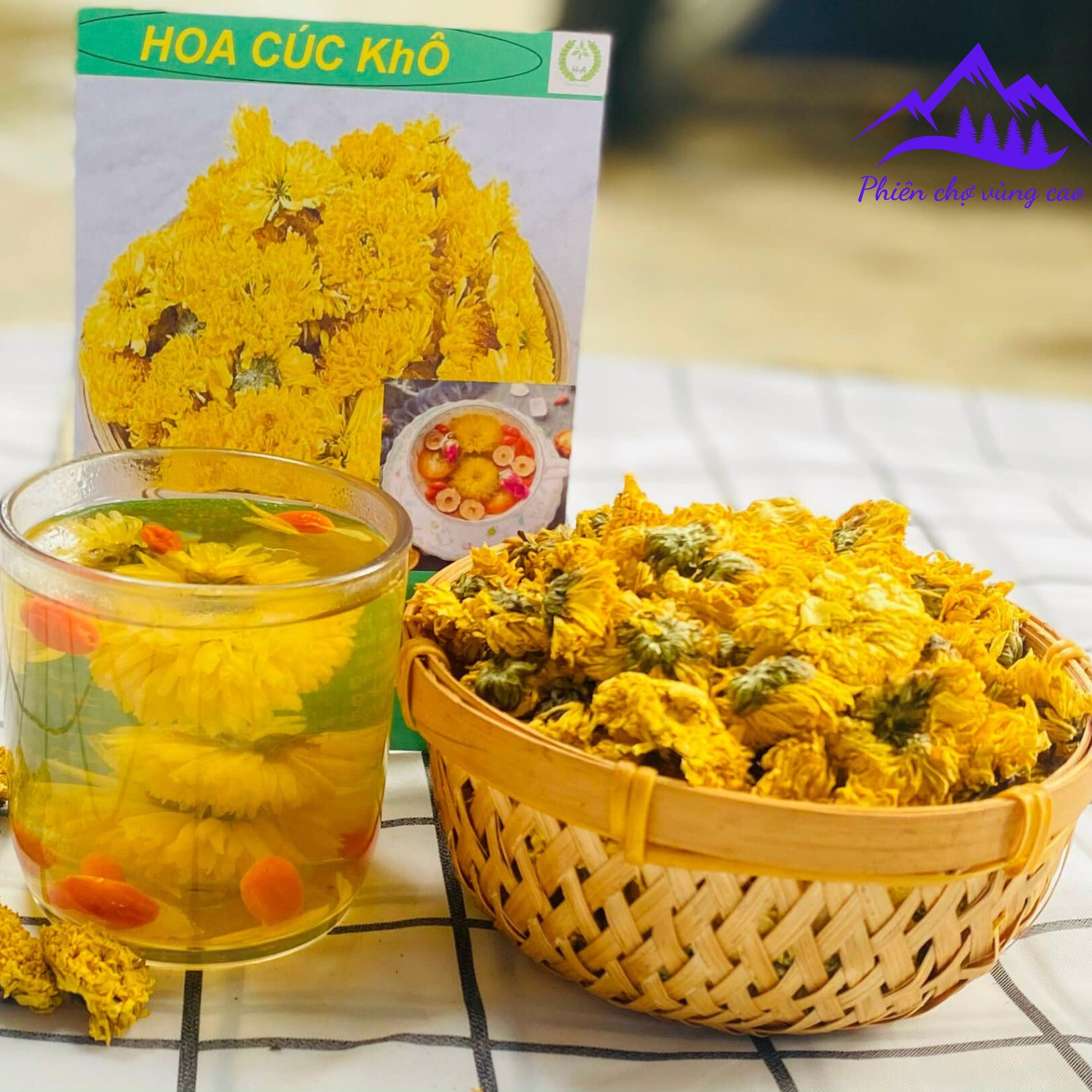Trà Hoa cúc vàng sấy khô loại 1, Hoa cúc sấy lạnh nguyên bông giúp dễ ngủ, lợi sữa, nấu nước sâm, pha trà hoa cúc mật ong táo đỏ kỷ tử