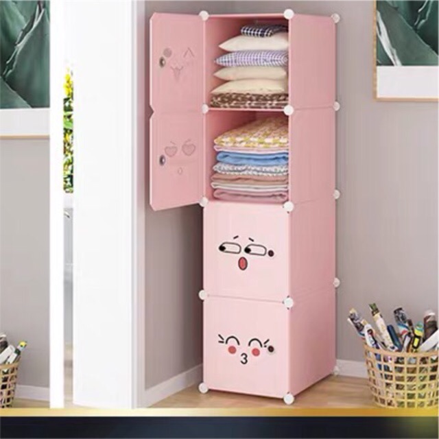 🍃Tủ Nhựa Ghép đa năng đựng quần áo-đồ dùng 4 Ô Sâu 37Cm.
