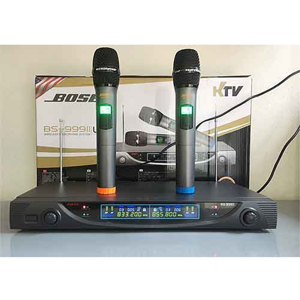Micro Không Dây Karaoke Bose 999II Tặng Kèm 2 Chống Lăn Micro Mic Không Dây Hát Karaoke Hát Nhẹ, Chống Hú Cao, Âm Thanh Trung Thực