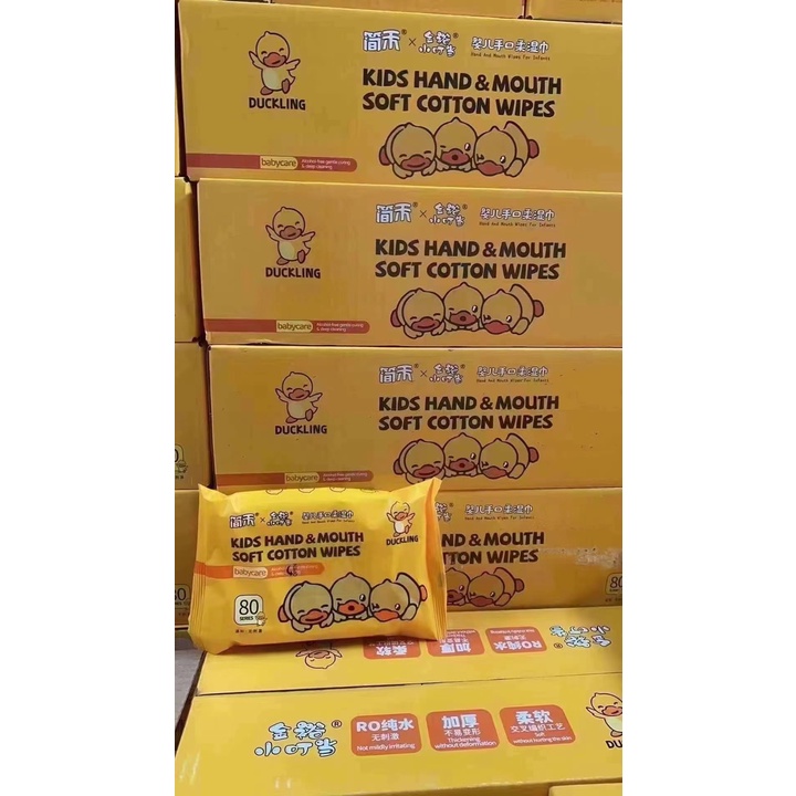 Bịch khăn giấy ướt con vịt, mỗi bịch 80 tờ/ khăn giấy ướt con vịt siêu hot