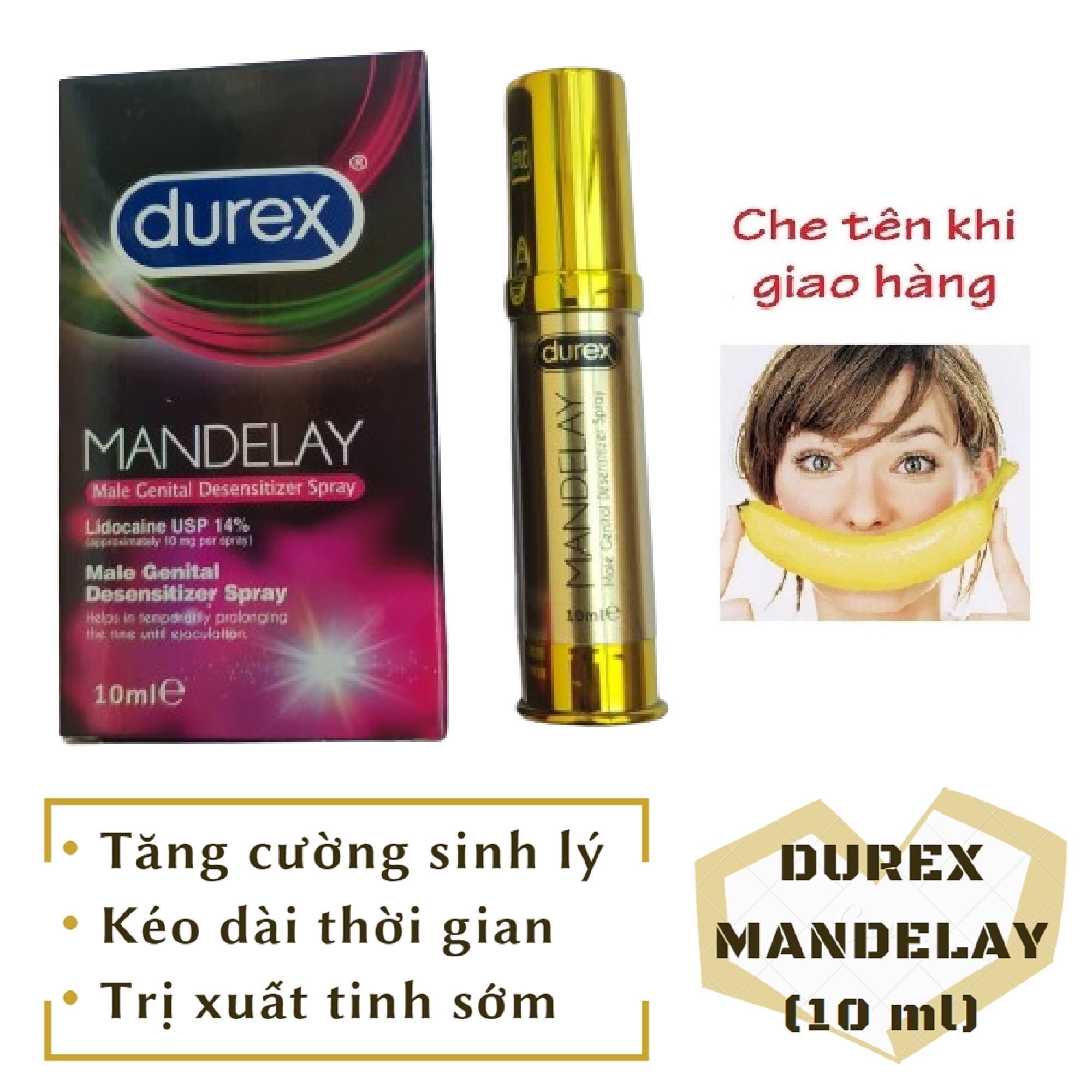 Chai xịt DUREX MANDELAY cao cấp nam (chai 10 ml) - hàng chính hãng