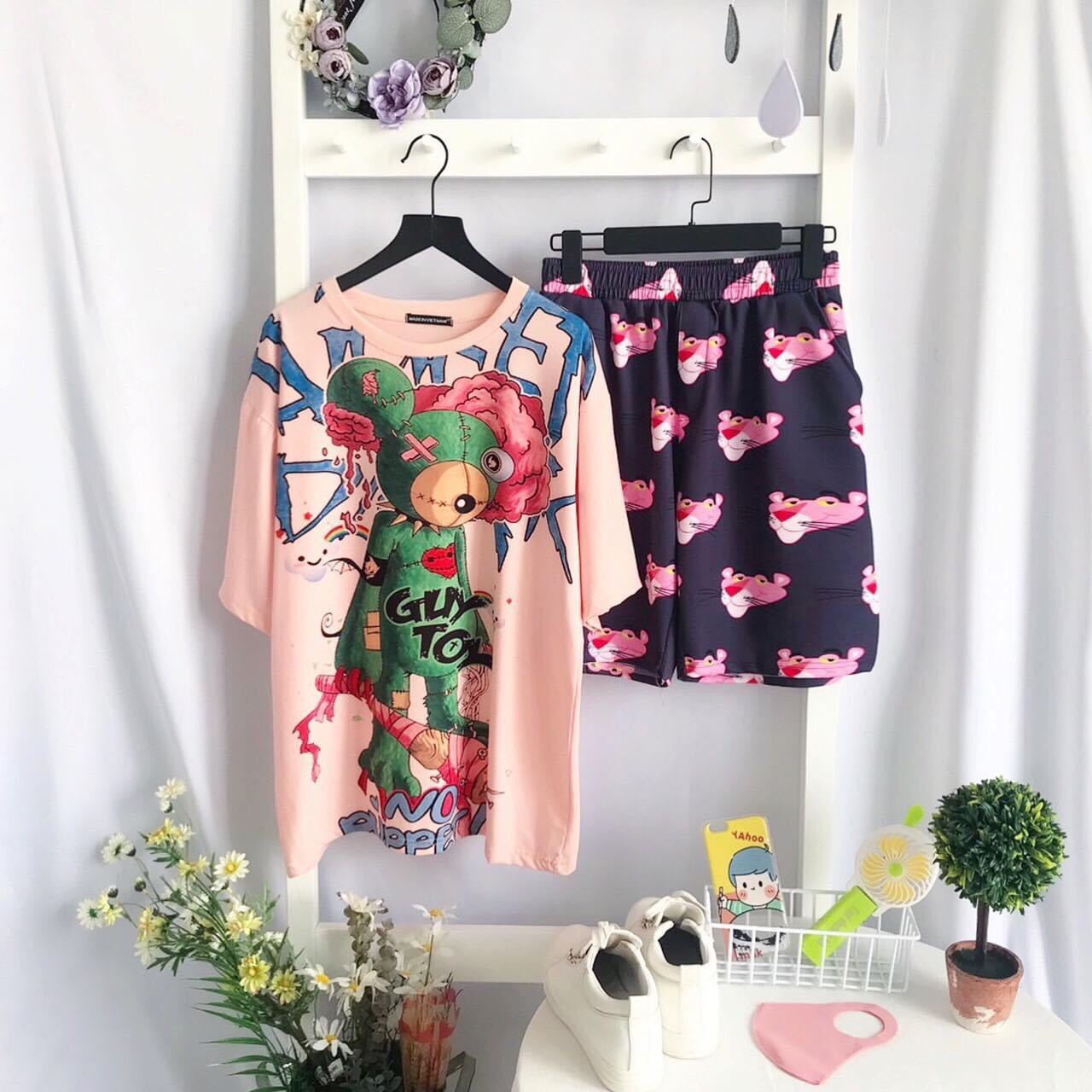 Sét bộ hoạt hình in hình thú rách rưới TTSLA0158