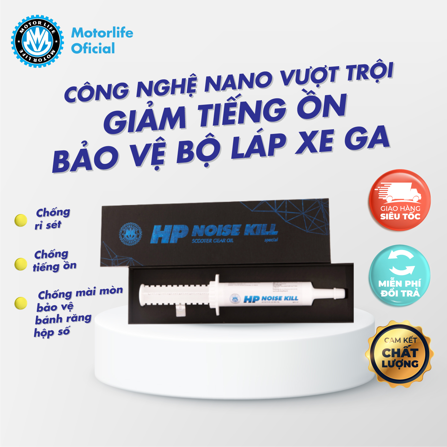 HP Noise Kill special Giảm tiếng ồn, Bảo vệ bộ lap MOTORLIFE cho xe ga