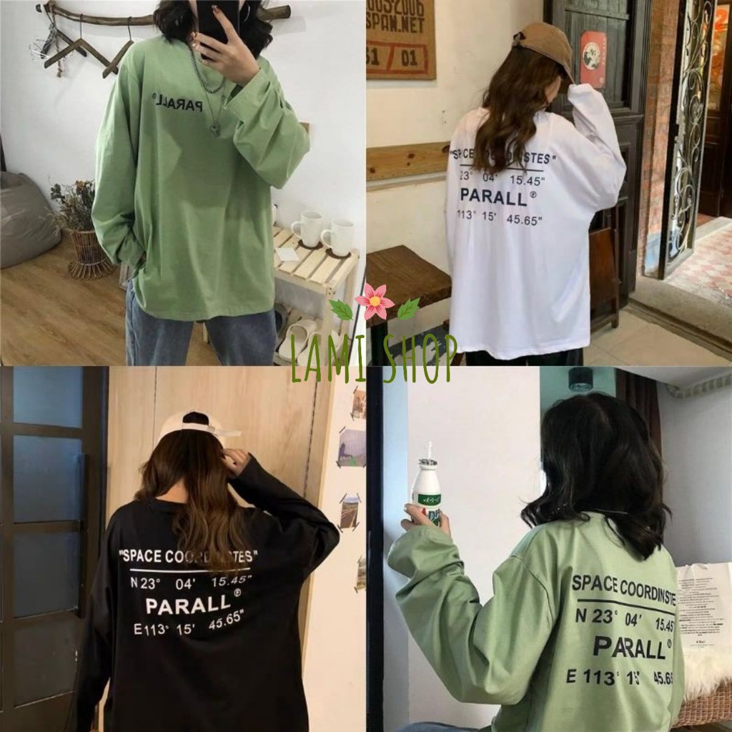 [HCM]Áo thun tay dài phom rộng PARALL phong cách ulzzang Hàn Quốc siêu cá tính
