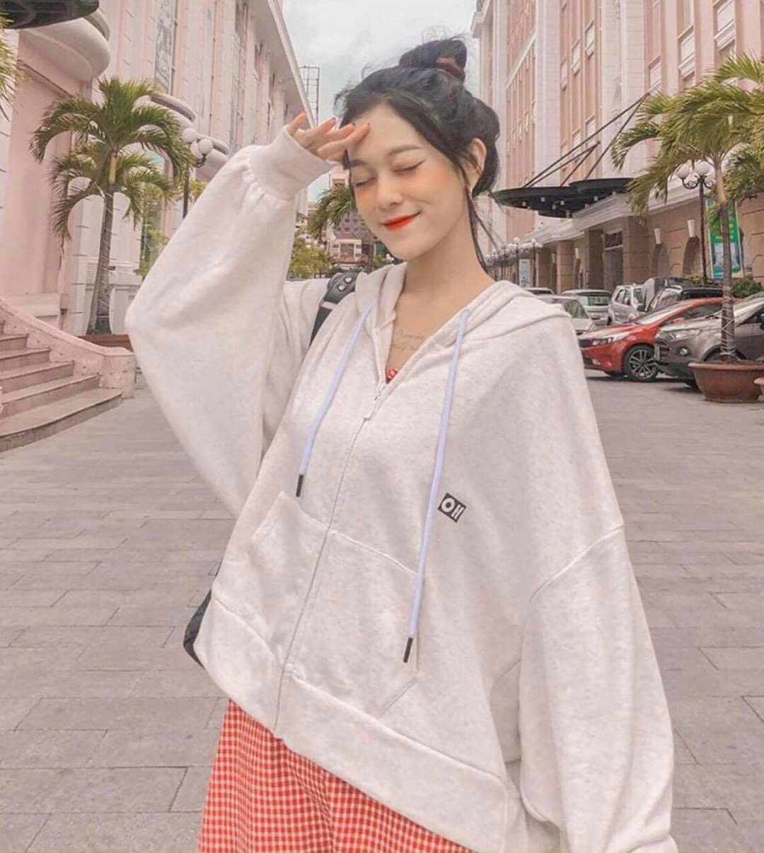 [HCM]Áo khoác hoodie nữ form rộng có dây kéo áo khoác nữ nỉ thu đông ohoh-- TP