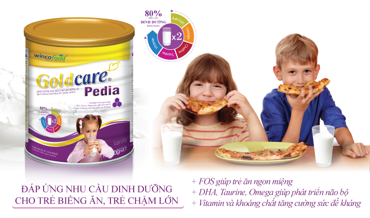 Sữa bột Goldcare Pedia 900g - Dinh dưỡng đặc biệt cho bé Biếng ăn (từ 1 tuổi trở lên)