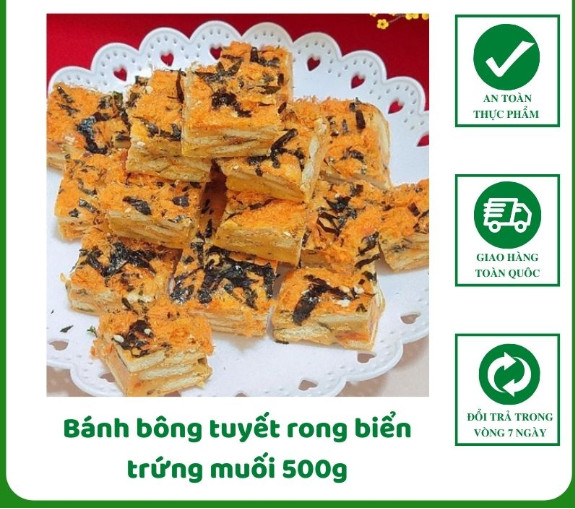 Bánh bông tuyết trứng muối ăn kiêng giảm cân tiểu đường 1kg