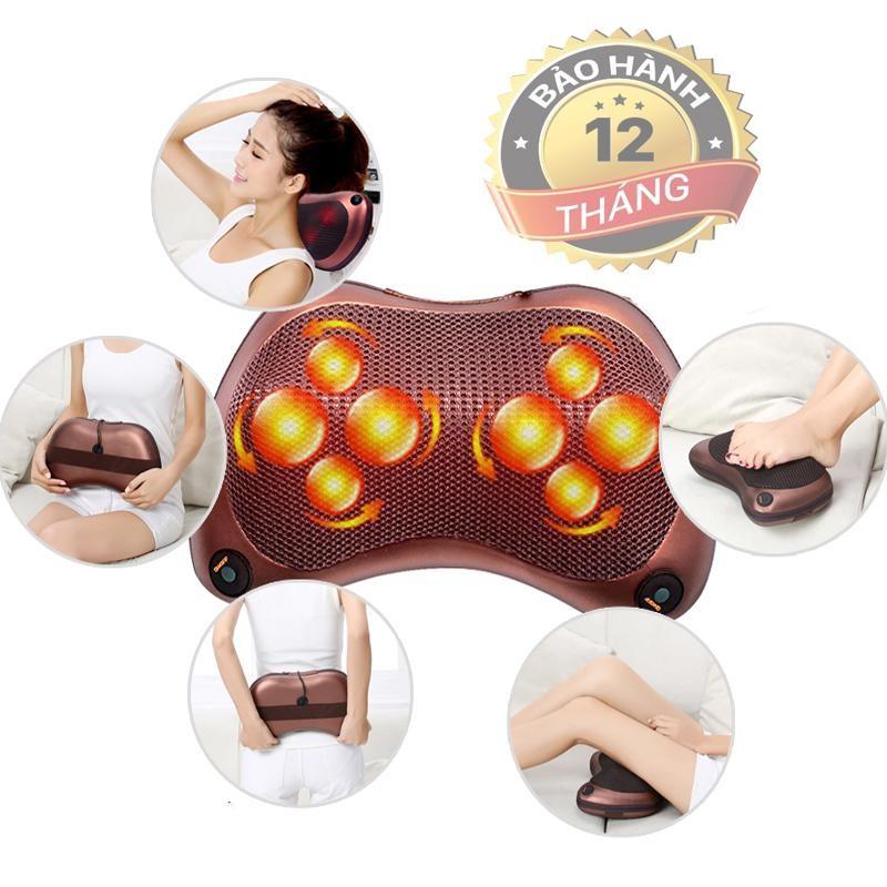 Gối massage lưng, gối massage, gối massage hồng ngoại 8 bi không lo đau mỏi lưu thông mạch máu sản phẩm chất lượng cao bảo hành uy tín 1 đổi 1