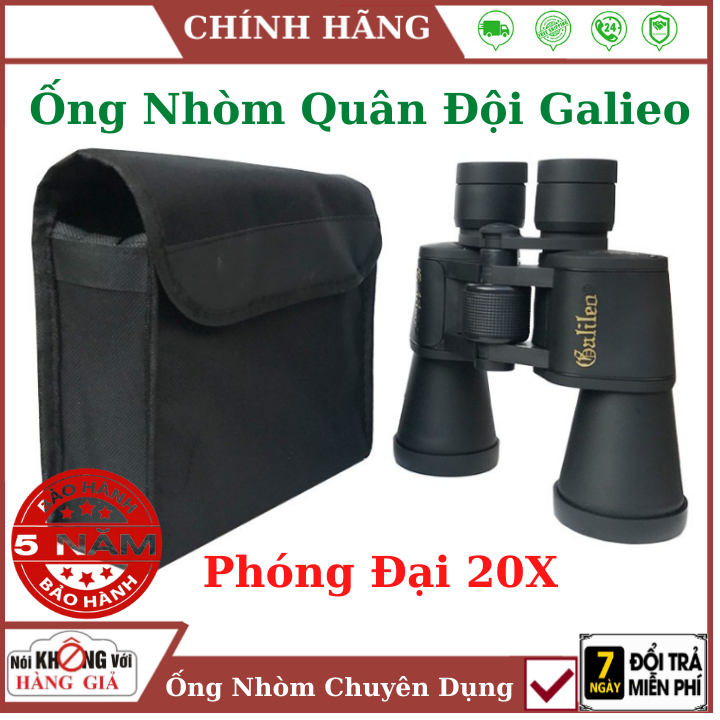 Ống nhòm Cho bé Galileo Cao Cấp Ống nhòm 2 mắt phóng đại 20x Thấu kính 20x50 siêu nét Ống nhòm săn ong , ống nhòm quân đội