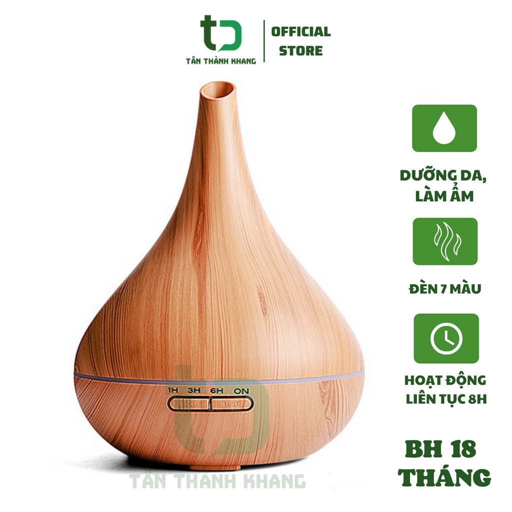 Máy Khuếch Tán Tinh Dầu/ Máy Xông Tinh Dầu/ Máy Phun Sương BẦU RƯỢU- Dung Tích 400ml- Phòng 35m2 Trở xuống- Điều Khiển bằng REMOTE- BẢO HÀNH 3 Tháng