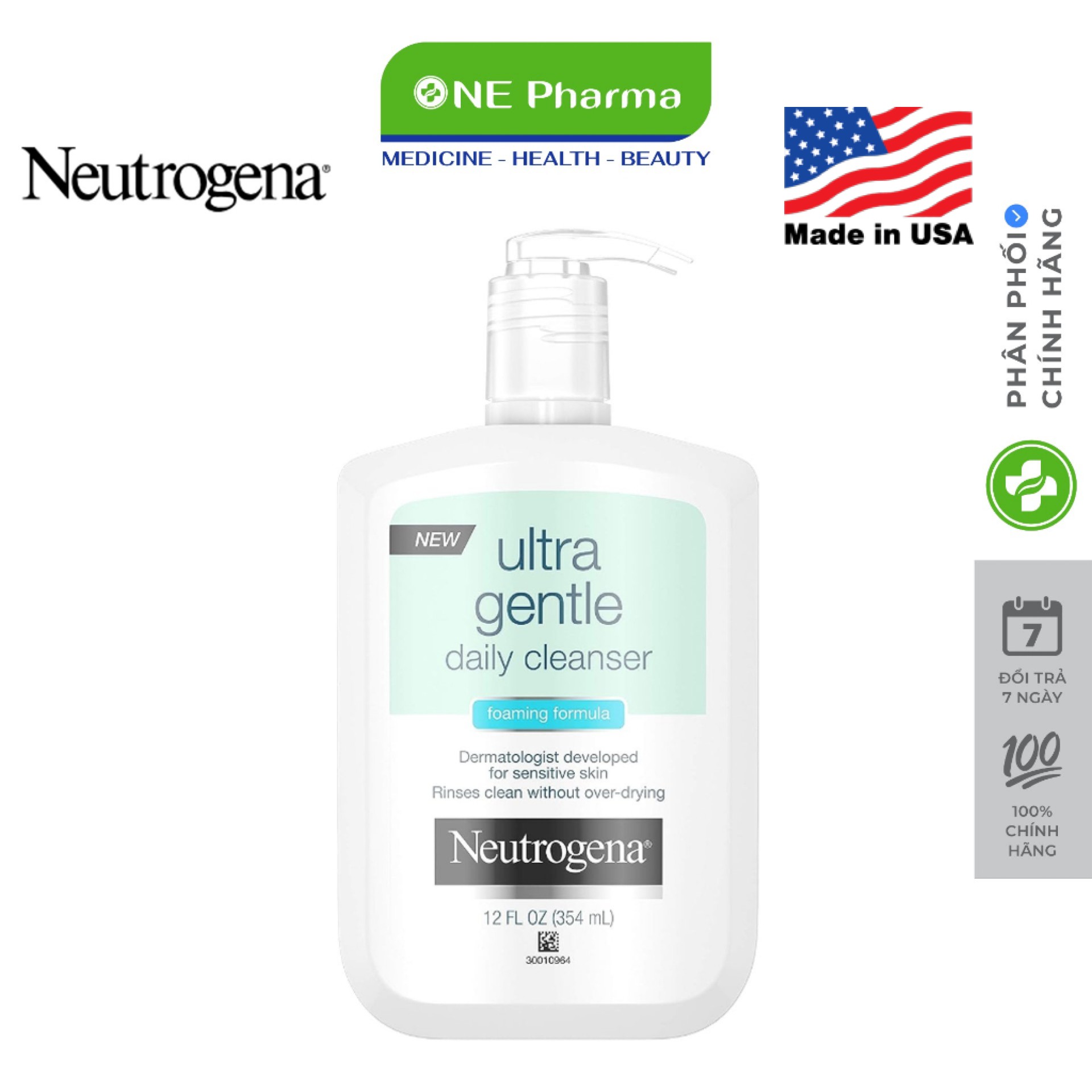 Sữa rửa mặt Neutrogena Ultra Gentle Hydrating 354ml