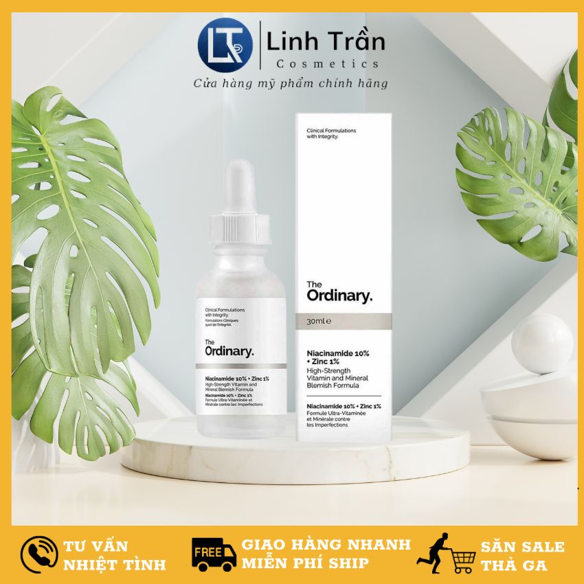 Serum the ordinary niacinamide 10 zinc 1, tinh chất giảm thâm giảm mụn tái tạo phục hồi da chính hãng