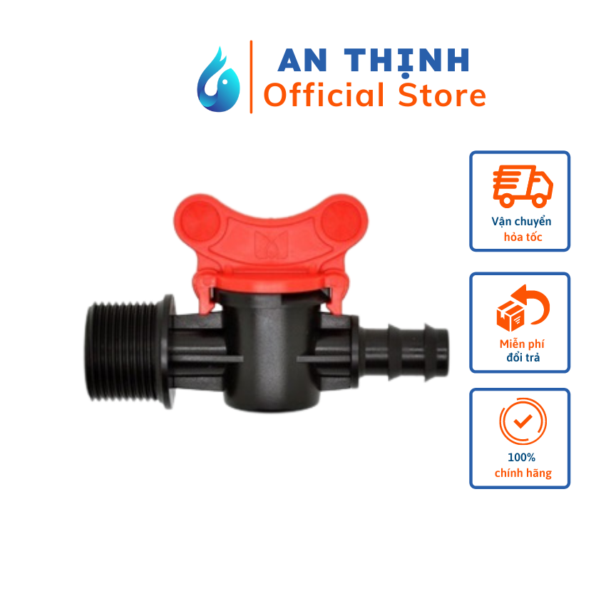 Combo 10 van khóa ren ngoài 21mm ra ống ldpe 16mm dùng trong hệ thống tưới