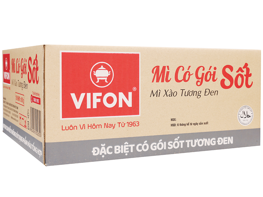1/8 thùng 18 khay mì xào tương đen phú gia 90g