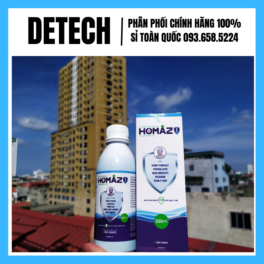 Nước súc họng miệng gia đìnhHOMAZ Chai 250ml xử lý đau xử lý viêm lợi