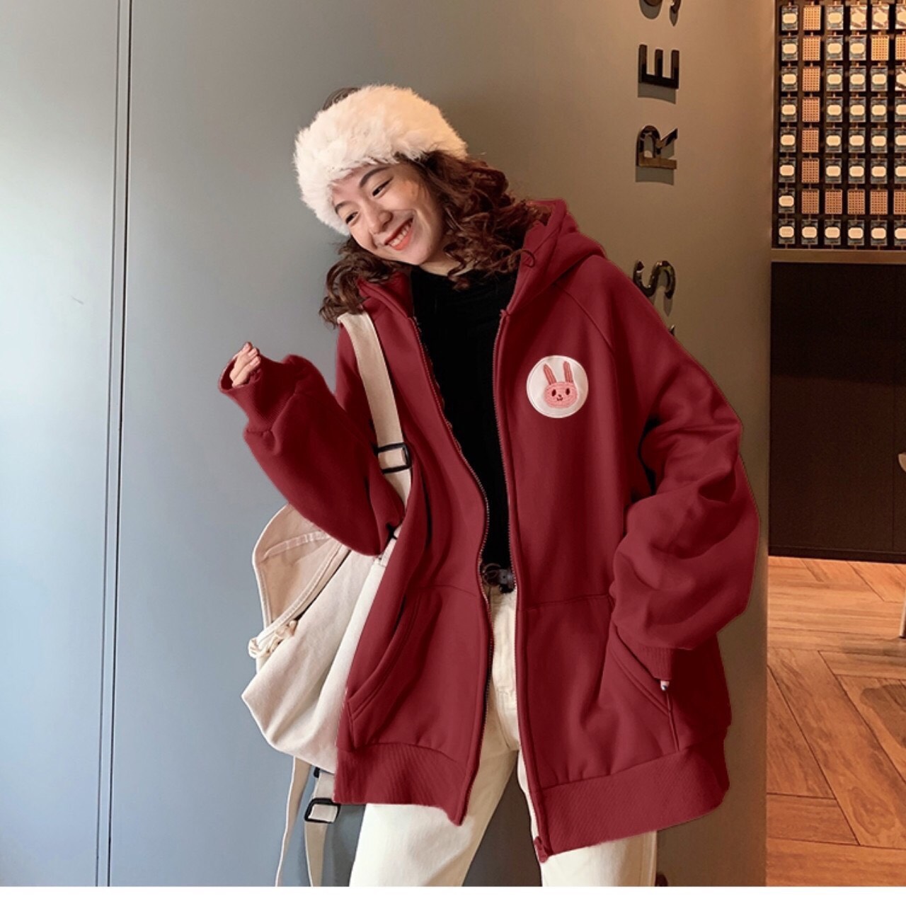 [HCM]ÁO KHOÁC HOODIE PHỐI DÂY KÉO CÓ NÓN FORM RỘNG CỰC HOT THO TAY