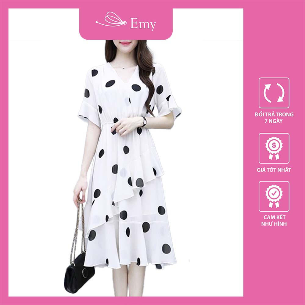 [HCM]ĐẦM CHẤM BI TẦNG SIÊU DỄ THƯƠNG A5 ĐỦ SIZE 30 ĐẾN 70KG