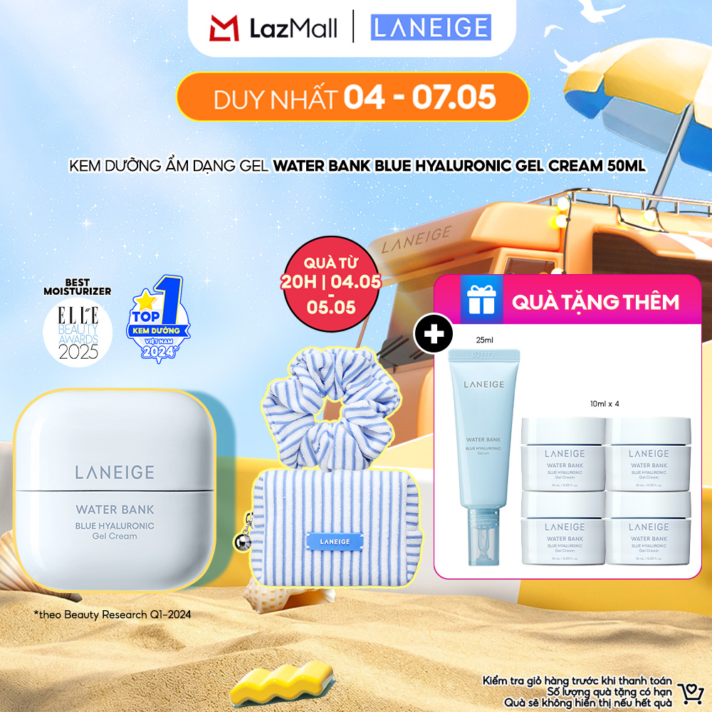 Kem Dưỡng Ẩm Phục Hồi  Cân Bằng Dầu Ẩm Laneige Water Bank Blue Hyaluronic Gel Cream 50ml (Da Dầu)