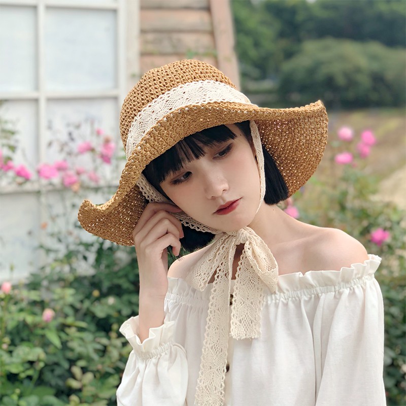 Mũ / nón cói tiểu thư mềm thắt nơ vintage