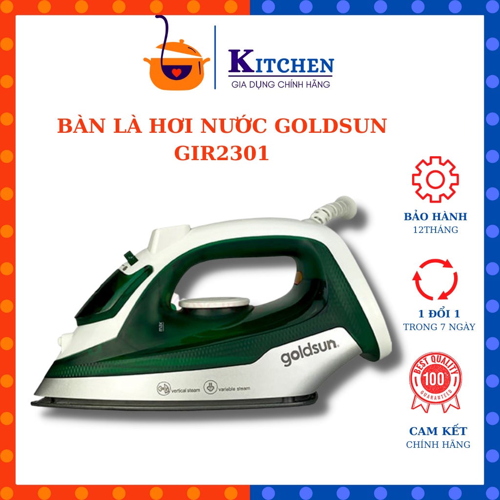 Bàn ủi hơi nước, Bàn là hơi nước Goldsun GIR2301, bảo hành 12 tháng, đổi trả lỗi trong 7 ngày - Kitchen_stores1