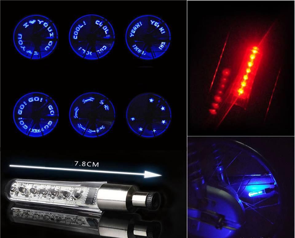 Bộ 2 đèn gắn van xe tạo chữ khi chạy xe cực đẹp