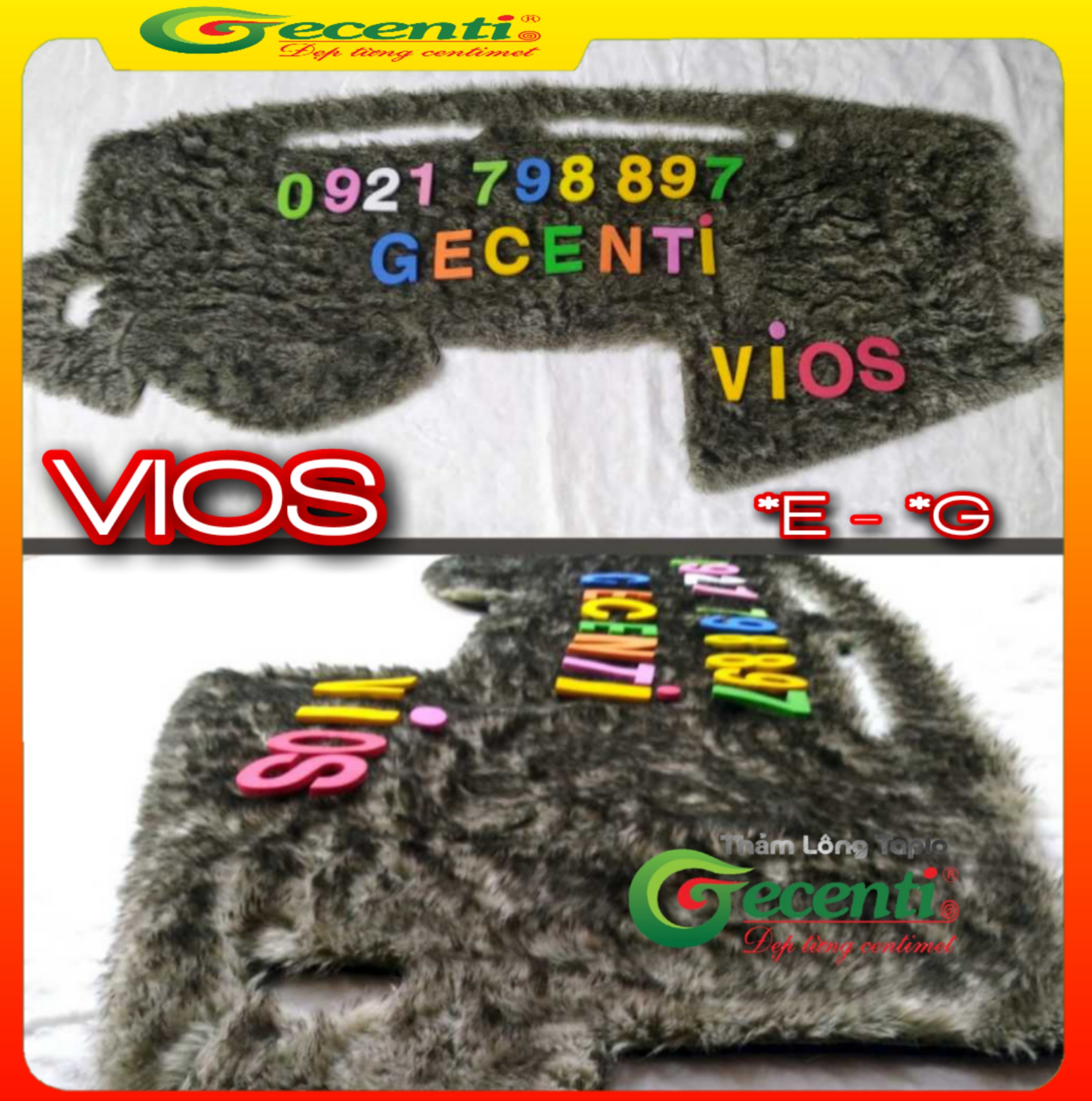 Thảm taplo lông thú cao cấp vios-thương hiệu gecenti