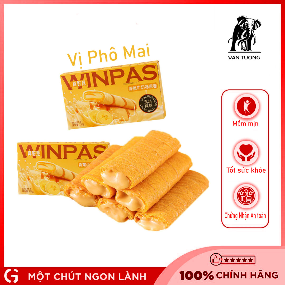 Bánh quế vị chuối dạng que nhân kem