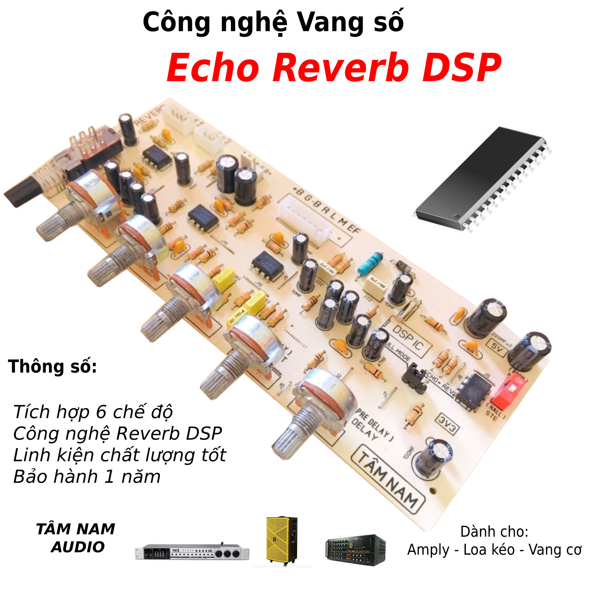 Mạch Echo Reverb DSP Tâm Nam