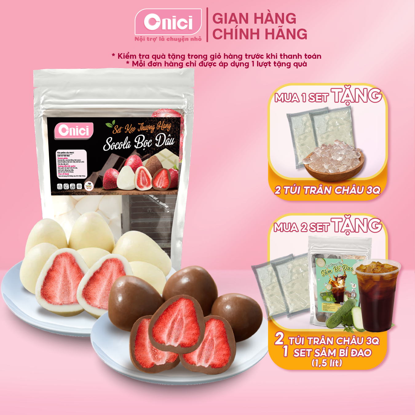 Set làm kẹo socola bọc dâu thượng hạng bếp của mẹ onici