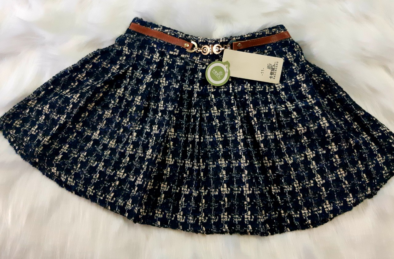 CHÂN VÁY DẠ KÈM DÂY ĐAI SIÊU YÊU CHO BÉ GÁI 10-25 KG ( ẢNH THẬT SHOP CHỤP )