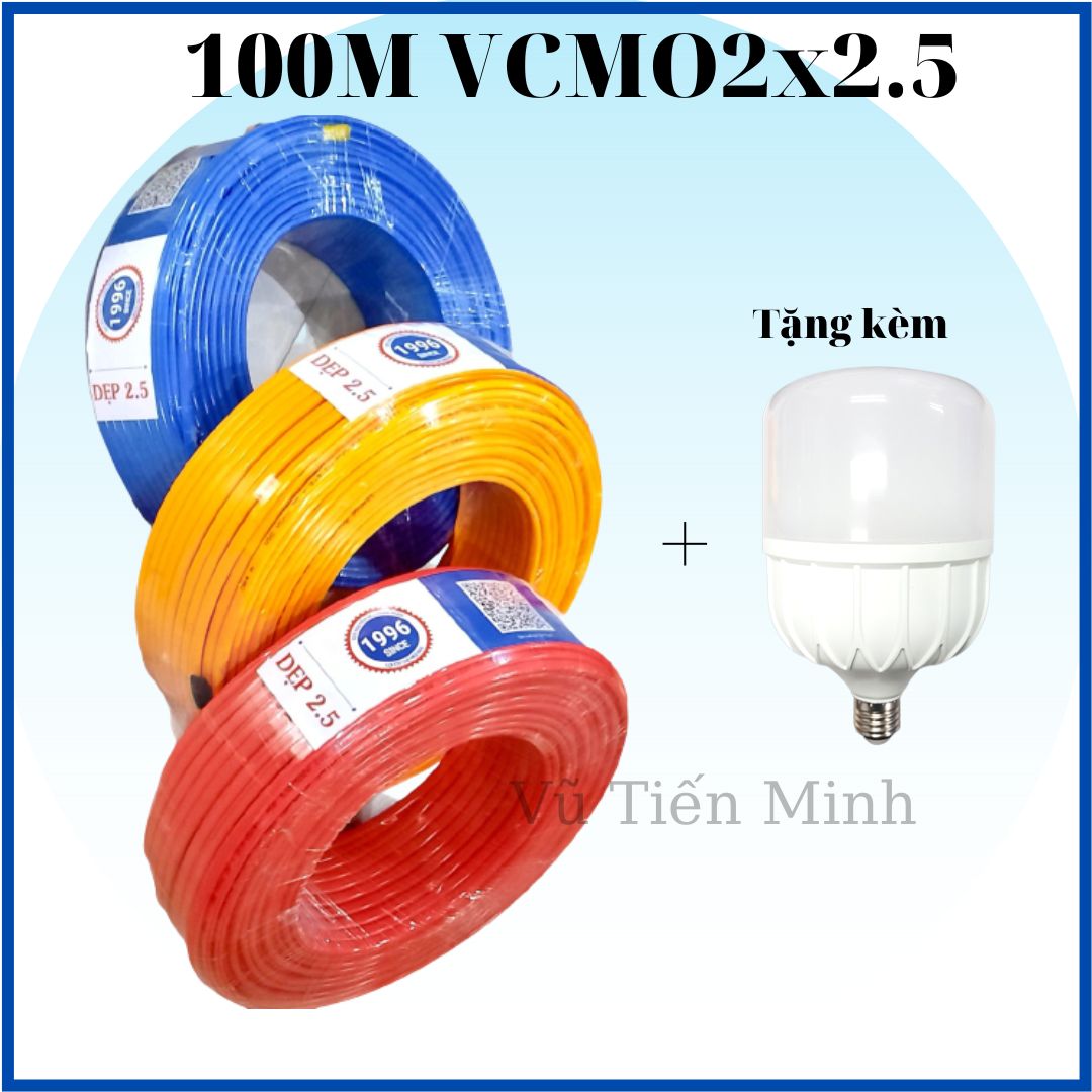 [FreeshipMAX] Dây điện đôi, dẹp chịu tải, 2 lõi VCMO2x2.5 VSC VĨNH THỊNH - Ruột đồng 100%, vỏ bọc cách điện