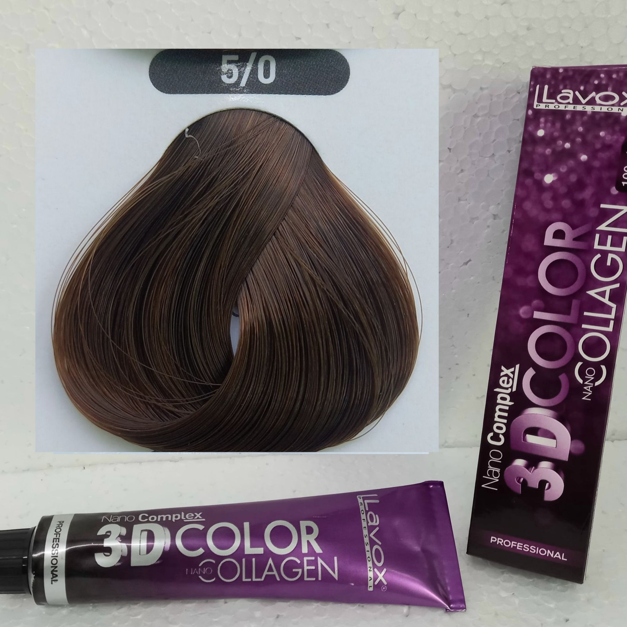 Nhuộm Lavox màu NÂU LẠNH ÁNH SÁNG  (TẶNG KÈM OXY TRỢ NHUỘM) nhuộm Lavox tím color 3D Nano Collagen
