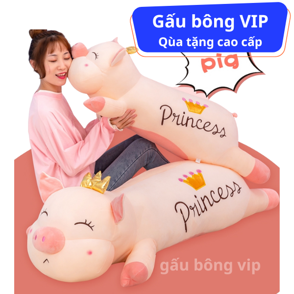 Gấu bông heo đội vương miện to khổng lồ gấu bông vip tphcm, gối ôm heo vương miện, heo vương miệng nhồi bông, heo bông princess , lợn thiên thần qùa tặng cao cấp, gấu bông heo