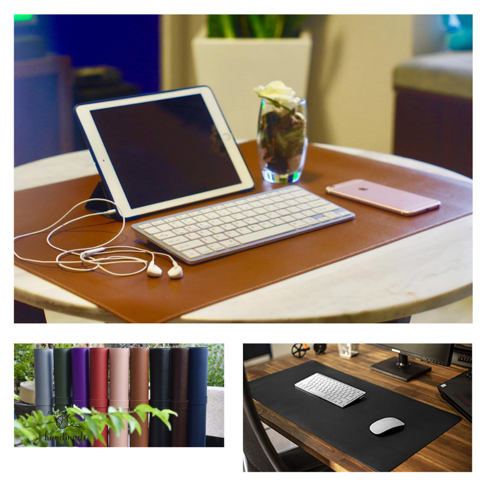(60x120) Thảm Da Deskpad Trang Trí Bàn Làm Việc Avleather Tấm Lót Bàn Làm Việc Bo Viền Mềm Mịn Chống Nước