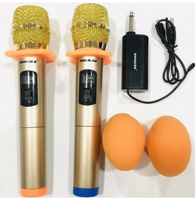Bộ micro không dây đa năng cao cấp shuae sm6.6 uhf 2 mic micro không dây mic karaoke cho loa kéo loa kẹo kéo loa không dây mic đa năng