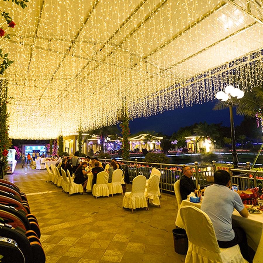 Đèn Led Thả Mành Cao Cấp 6m- 12m 60 Sợi Thả- Ngoài trời chống nước