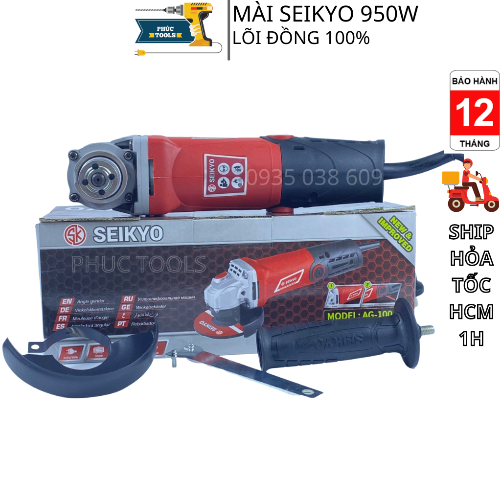 Máy mài cầm tay seikyo 950w ag-100a công tắc đuôi