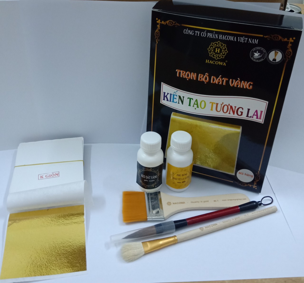 Combo dát vàng mini trọn bộ dành cho người dùng ít, dát vàng đồ thủ công, vật trang trí cá nhân, dát vàng laptop, túi xách, trên các chất liệu