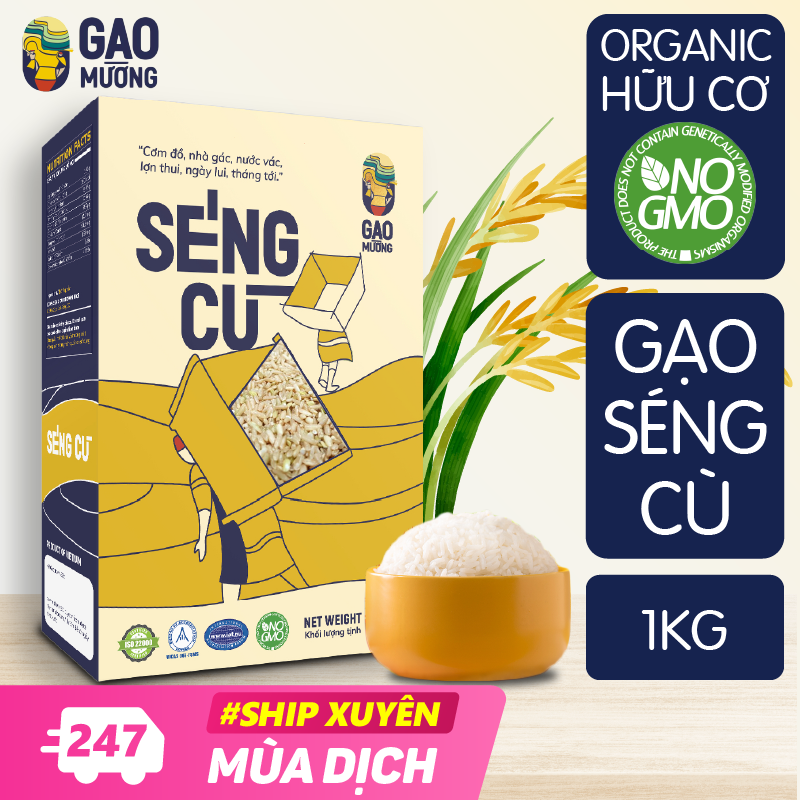 1kg gạo séng cù hữu cơ tây bắc - gạo organic đặc sản điện biên - cơm dẻo ăn ngon - gao mường - ngôi sao tây bắc