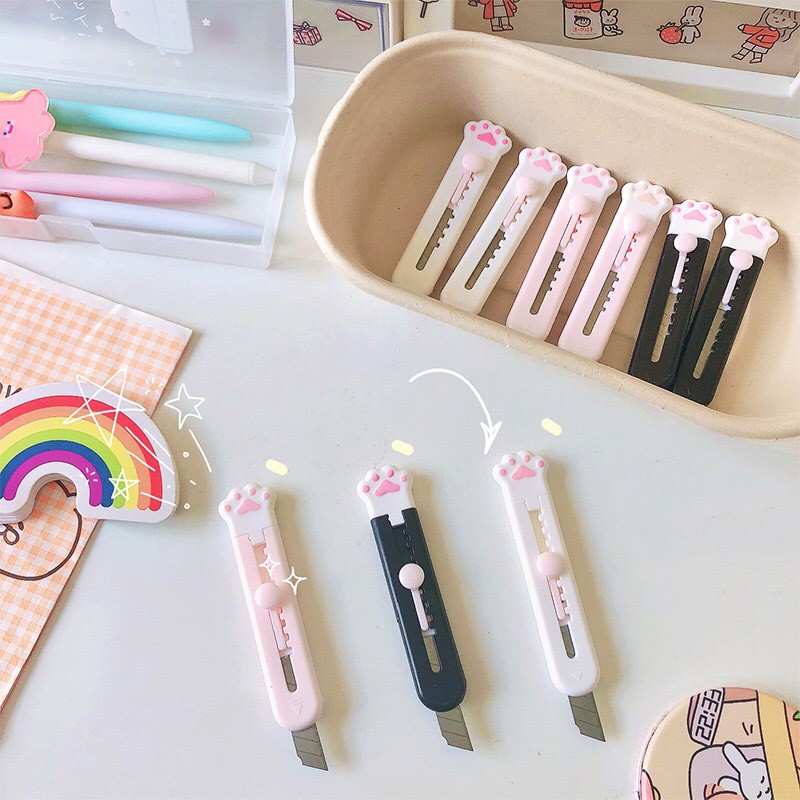 [Rẻ vô địch] Dao rọc giấy mini chân mèo đáng yêu